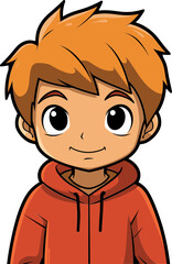 Obraz premium Boyish Delight Vector Drawing Vector Artwork of a Joyous Boy