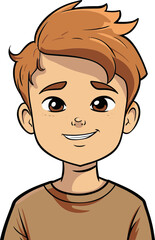 Cheerful Expressions Boy Vector Vector Artwork of an Acte Child