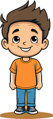 Innocent Joy Boy Vector Art Vector Portrait of a Playful Boy