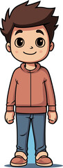 Vector Artwork of a Dynamic Boy Vector Scene of a Joyful Kid