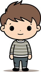 Boyhood Wonder Vector Illustration Vector Drawing of an Energetic Boy