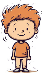 Boyish Charisma Vector Portrait Vector Illustration of a Spirited Boy