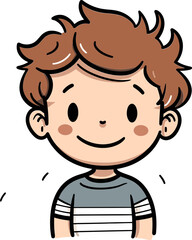 Adventurous Stance Boy Vector Art Vector Sketch of a Happy Child