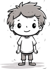 Adorable Boy in Vector Artwork Vector Scene of a Happy Little Boy