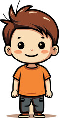 Vibrant Expressions Vector Boy Design Adorable Boy in Vector Artwork