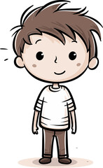 Smiling Child Vector Boy Portrait Vector Sketch of a Dynamic Kid