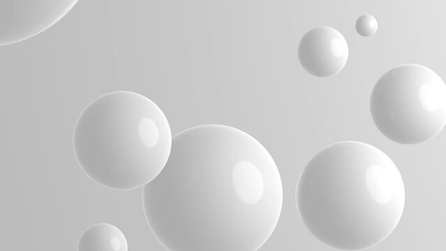 white glossy ball moving up and down on white background, for product display and showcase background