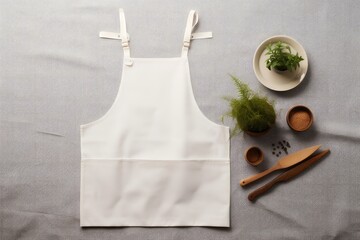 A blank white apron