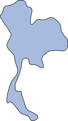 Map of Thailand. Country map silhouette vector illustration
