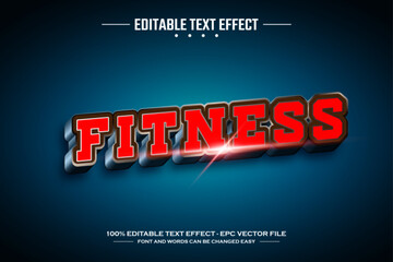 Fitness 3D editable text effect template