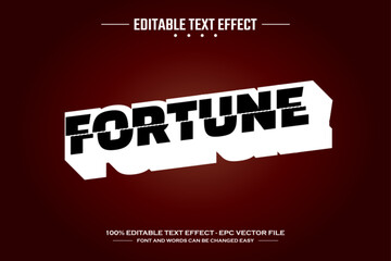 Fortune 3D editable text effect template