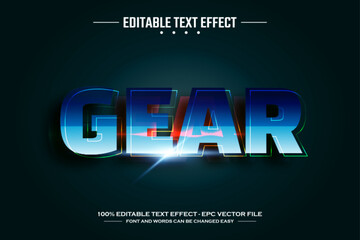 Gear 3D editable text effect template