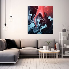 Modern abstract painting with vibrant colors