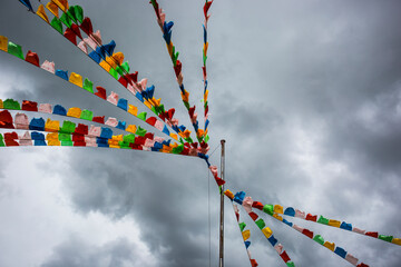 colourful tibetan prayer flags Lung ta