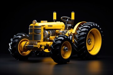 Obraz premium Tractor model made of bricks
