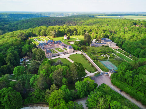 Scenic view of chateau de Breteuil in Choisel, France