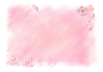 桃色のパステルグラデーションに、桜を添えて