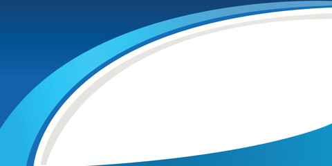 Abstract blue and white banner background. Minimal blue and white background with dynamic curve. Vector illustration