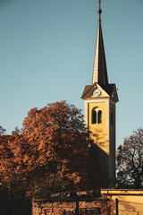 Fototapeta premium The tower of a reformed church.