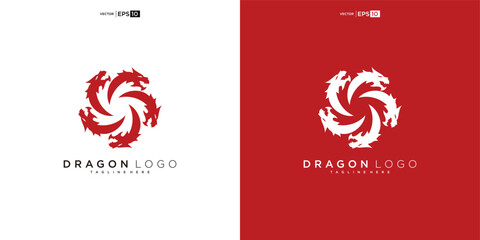 dragon silhouette logo design. Dragon vector illustration