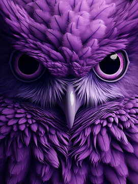 A Purple Owl In Closeup