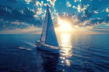 Sailboat on the sea  