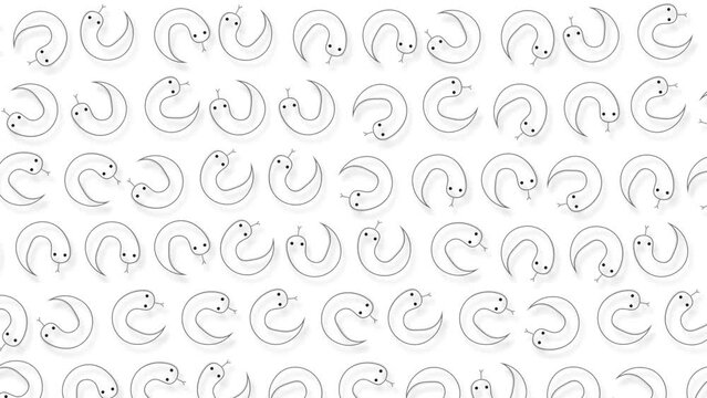Big and plump snakes spin and move on the screen
