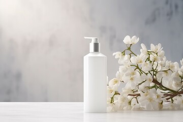 A blank white cosmetic product background