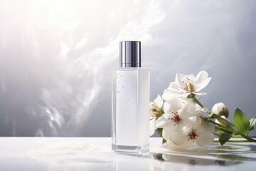 A blank white cosmetic product background