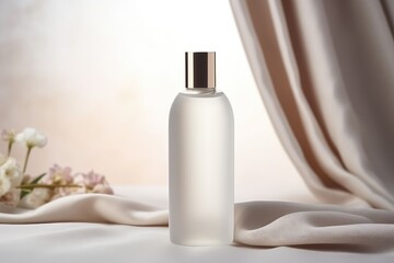 A blank white cosmetic product background