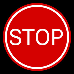 circle-shaped stop sign in English