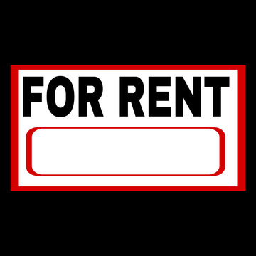 for rent sign in English