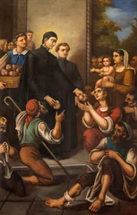 Gordijnen TREVISO, ITALY - NOVEMBER 4, 2023: The painting Saint Cajetan of Thiene in the church Chiesa di San Gaetano from 20. cent. © Renáta Sedmáková