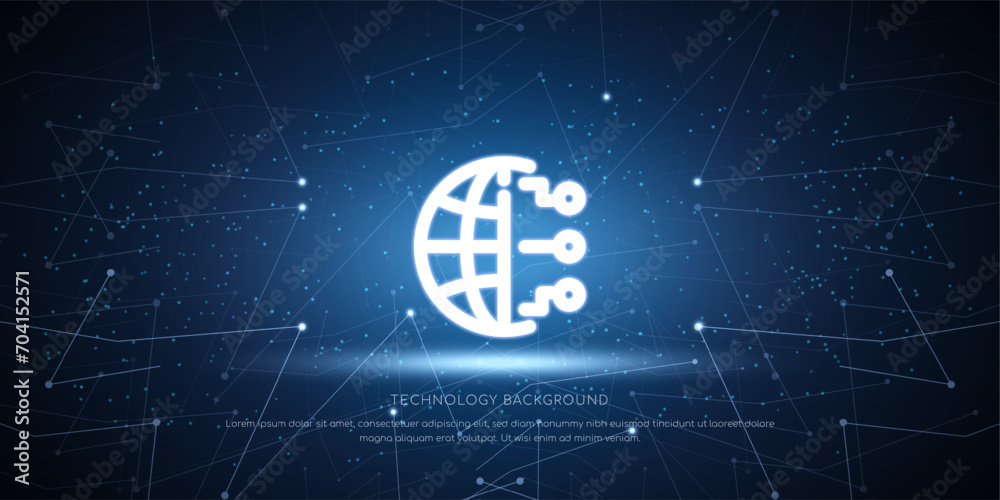 Sticker abstract digital background and a glow browser concept
