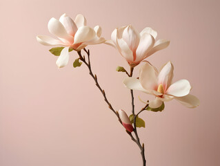 Fototapeta premium Magnolia flower in studio background, single magnolia flower, Beautiful flower images