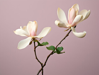 Fototapeta premium Magnolia flower in studio background, single magnolia flower, Beautiful flower images