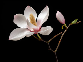 Obraz premium Magnolia flower in studio background, single magnolia flower, Beautiful flower images