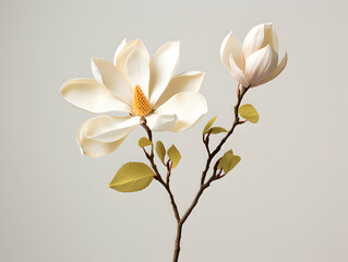 Magnolia flower in studio background, single magnolia flower, Beautiful flower images