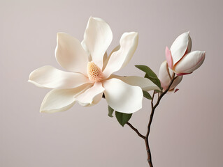 Fototapeta premium Magnolia flower in studio background, single magnolia flower, Beautiful flower images