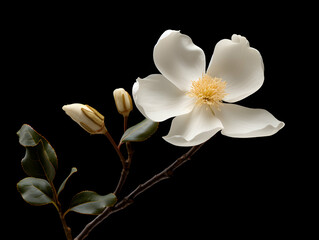 Fototapeta na wymiar Magnolia flower in studio background, single magnolia flower, Beautiful flower images