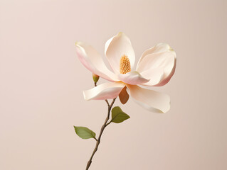 Fototapeta premium Magnolia flower in studio background, single magnolia flower, Beautiful flower images