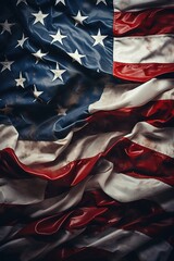 Close up of an American flag - obrazy, fototapety, plakaty