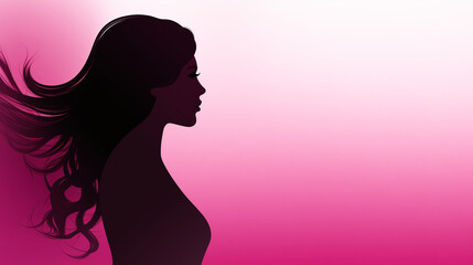 Woman's silhouette against a gradient pink background, adding a touch of charm and femininity