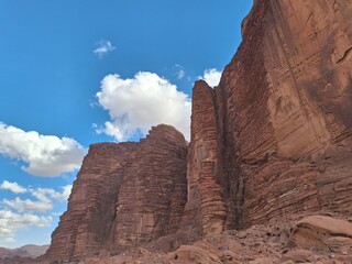 Rocks in desert of Wadi Rum, Hashemite Kingdom of Jordan