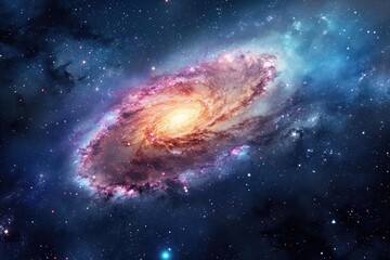 Obraz na płótnie Canvas Cosmic galaxy with distant stars and nebulae