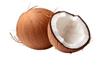 coconut isolated on a transparent background - obrazy, fototapety, plakaty