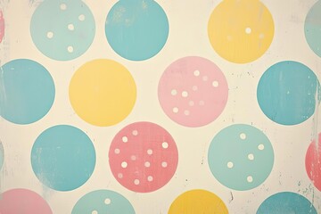 Retro polka dots on pastel background