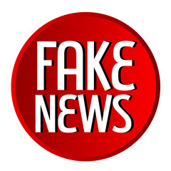 Fake news red label with bevel design