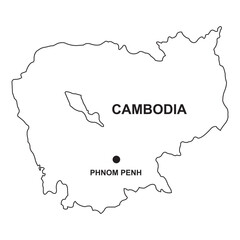 Cambodia country map icon