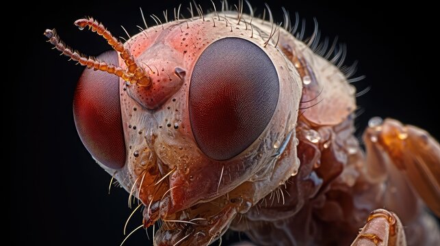 Close up flea insect macro